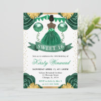 Grünes Kleid dunkle Haut Prinzessin Sweet 16