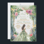Grünes Kleid Rosa Blume 15 Mis Quince Einladung<br><div class="desc">Grünes Kleid Rosa Blume 15 Mis Quince Einladung Quinceañera 15 Anos,  16. Geburtstag Goldschmetterling</div>