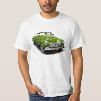 Grünes konvertierbares Auto des Hudsons auf weißem T-Shirt