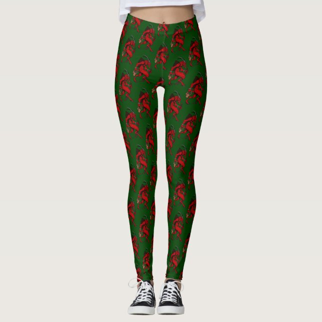 Grünes Krampus Leggings (Vorderseite)