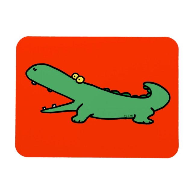 Grünes Krokodil Magnet (Horizontal)