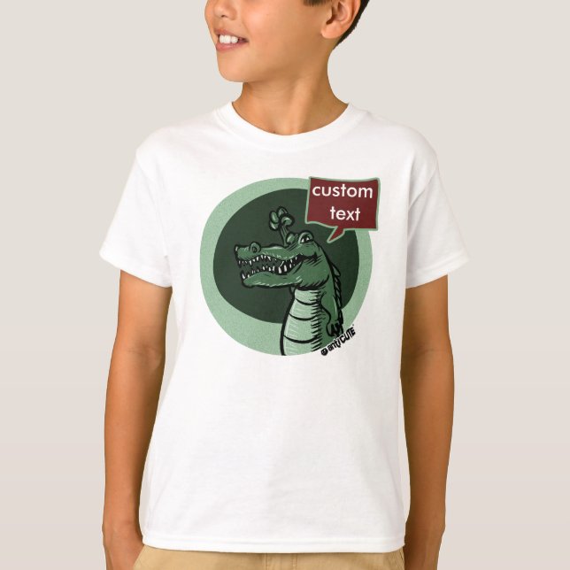 grünes Krokodil nach eigenem Text T-Shirt (Vorderseite)