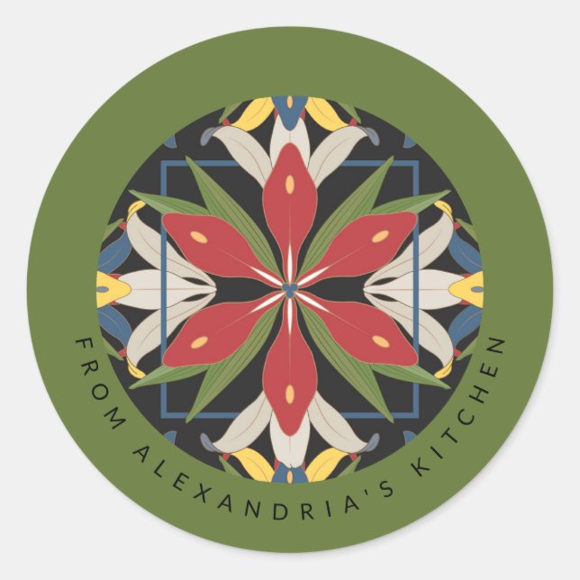 Grünes Küchendesign | Aus der Küche von Runder Aufkleber (Vorderseite)