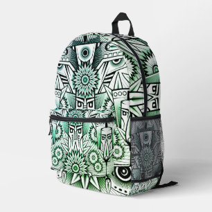 Grünes künstlerisches Stammesdesign Bedruckter Rucksack