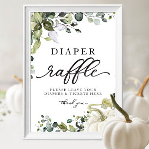 Grünes Kürbis-Baby-Shower-Windeldiplom-Schild Poster