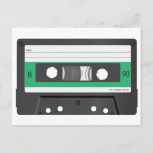 Grünes Label Compact Cassette Postkarte
