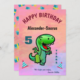 Grünes Lächeln Dinosaur Kind Geburtstag personalis