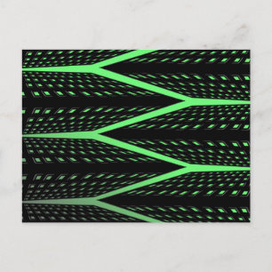 Grünes Lasermuster Postkarte