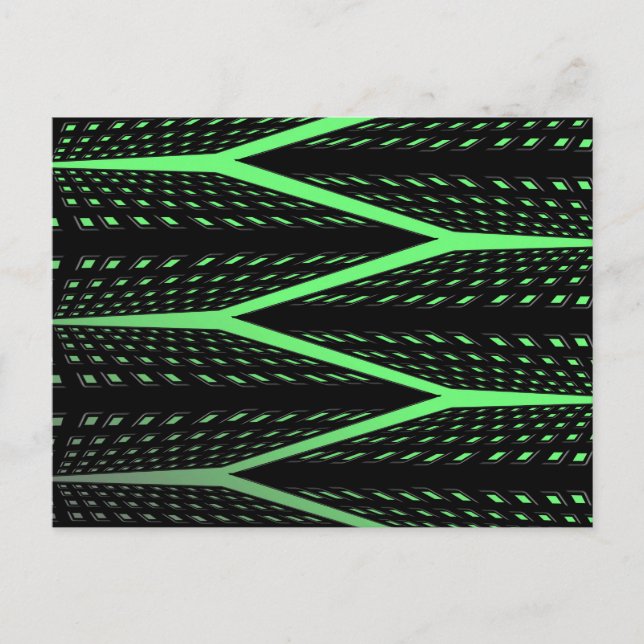 Grünes Lasermuster Postkarte (Vorderseite)