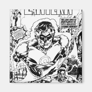 Grünes Laternen-Fliegen, Schwarzweiss Magnet