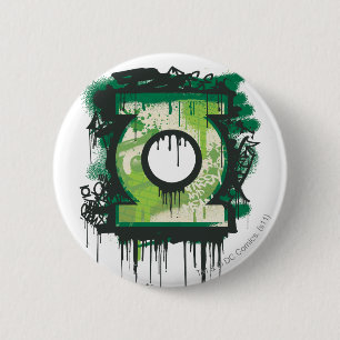 Grünes Laternen-Graffiti-Symbol Button