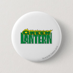 Grünes Laternen-Logo - gelbe Flammen Button