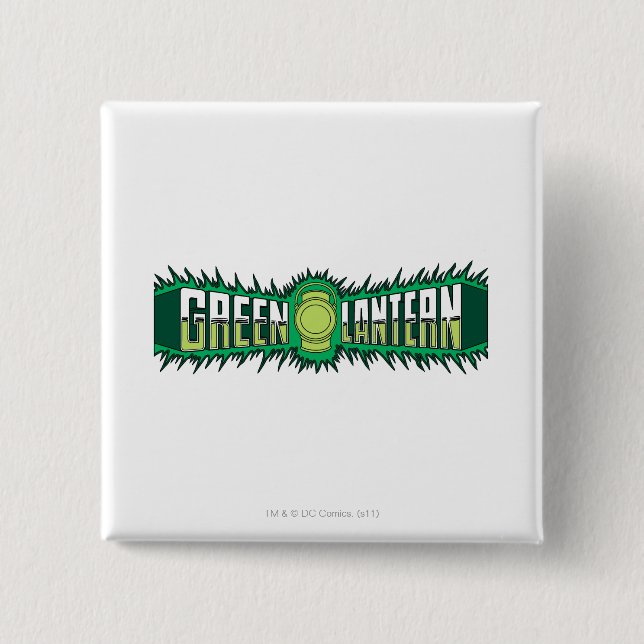 Grünes Laternen-Logo - grüne Flammen Button (Vorderseite)