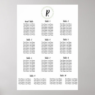 Grünes Laurel - Hochzeitstisch Poster