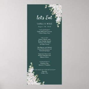 Grünes Leaf Blumengrün Danke und Hochzeitsmenü Poster