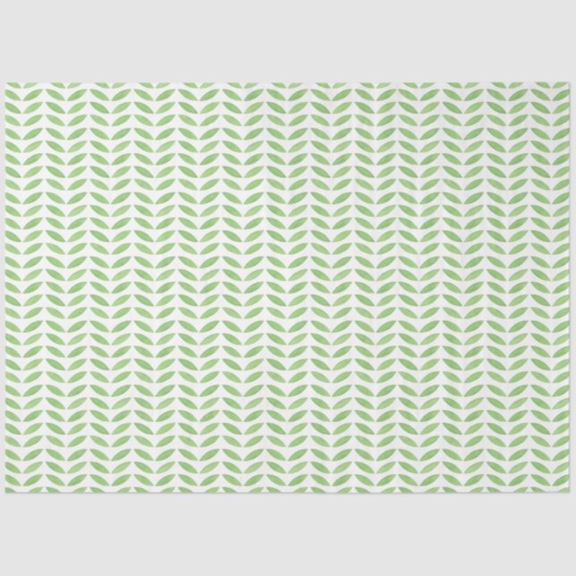 Grünes Leaf Blumenmuster Seidenpapier (Vorderseite)