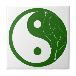 Grünes Leaf der Natur Yin Yang Tile Fliese
