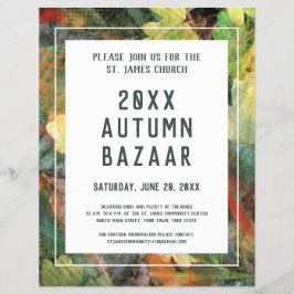 Grünes Leaf des Herbstbazars, der Schule oder der  Flyer