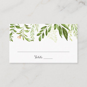 Grünes Leaf Hochzeitflat Platzkarte Rustikale Vege