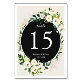Grünes Leaf Ivory White Rose Blume Hochzeit Tischnummer