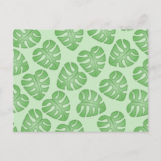 Grünes Leaf Muster, Monstera Verlasse. Postkarte
