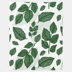 Grünes Leaf Nahtloses Naturmuster Fleecedecke