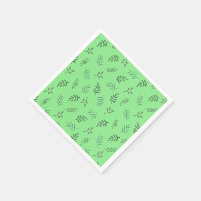 Grünes Leaf Party Napkins - frischer botanischer L Serviette (Ecke)