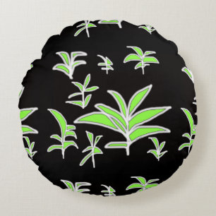 Grünes Leaf Rundes Kissen