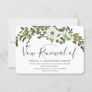 Grünes Leaf Rustikales Land Vow Erneuerung Einladung