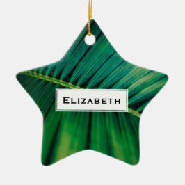 Grünes Leaf Tropenwald Foto Keramik Ornament