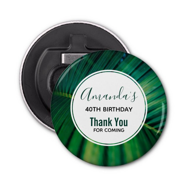 Grünes Leaf Tropenwald Natur Foto Geburtstag Flaschenöffner (Vorderseite)