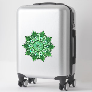 Grünes Leaf Tropical Boho Mandala Aufkleber