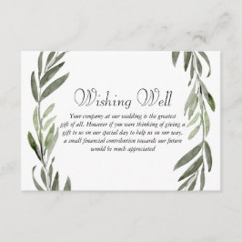 Grünes Leaf-Wreath-Hochzeit wünscht sich gute Arbe Begleitkarte