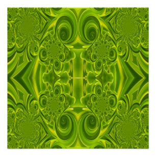 Grünes, lebendiges Swirl Perfektes Poster