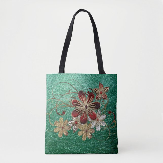 Grünes Leder und Blumen (Vorderseite)