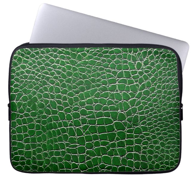 Grünes Ledereffekt Laptopschutzhülle (Vorderseite)