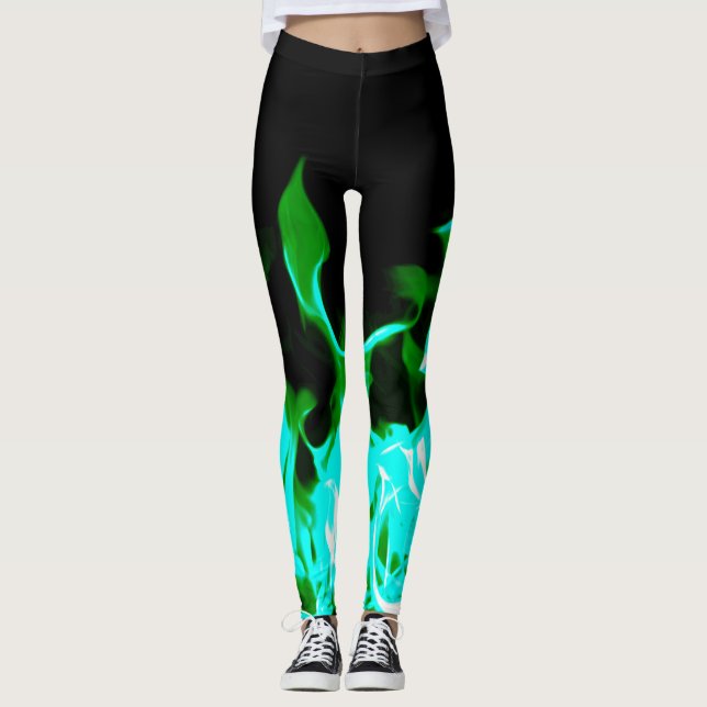 Grünes legging Feuer Leggings (Vorderseite)