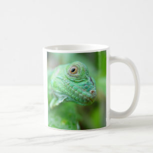 Grünes Leguan-Eidechsen-Reptil auf Blatt-Tasse Tasse