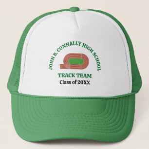 Grünes Leichtathletik-Team-T-Shirt der High School Truckerkappe