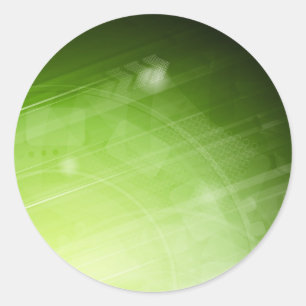 Grünes Licht im High-Tech-Stil Runder Aufkleber