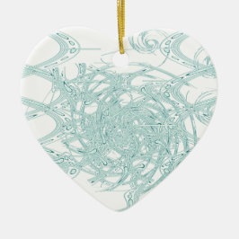 Grünes Licht in Weiß Keramik Ornament