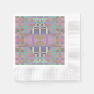 Grünes Lila rosa geometrisches Papier Napkin Serviette