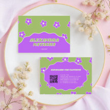 Grünes Lila Y2K Blume Handgefertigte Kleidung