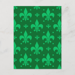 Grünes Lilienmuster-Design  Postkarte