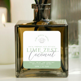 Grünes Limon zest-Kokosnuss-Diffusorprodukt Quadratischer Aufkleber