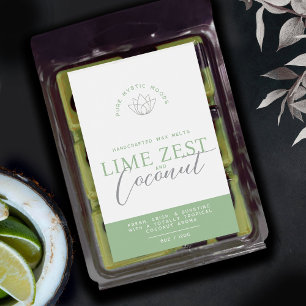 Grünes Limones Kokoswachs schmilzt Produktetikette Weinetikett