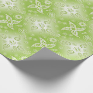 Grünes Limones Muster Paisleys Geschenkpapier