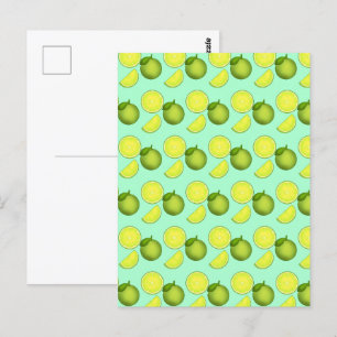 Grünes Limones Muster Postkarte