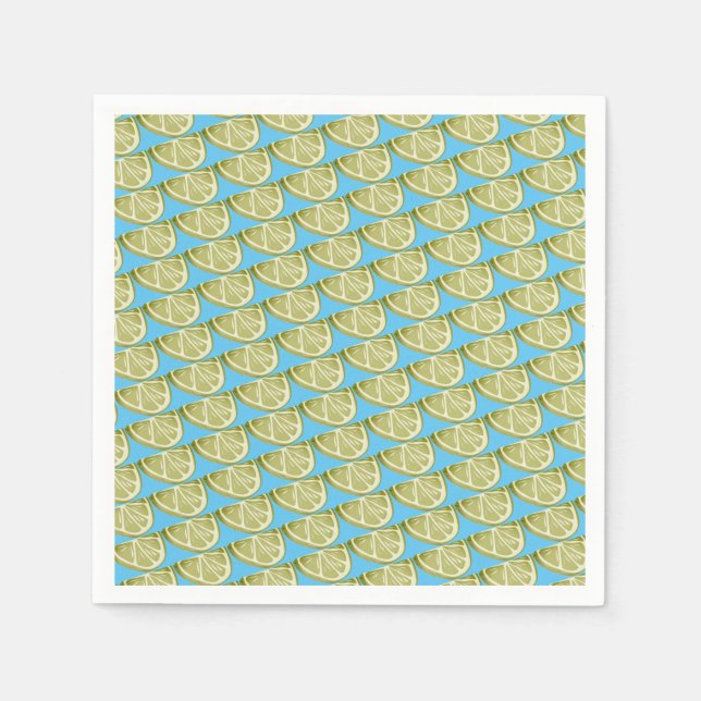 Grünes Limones Slice-Muster Serviette (Vorderseite)