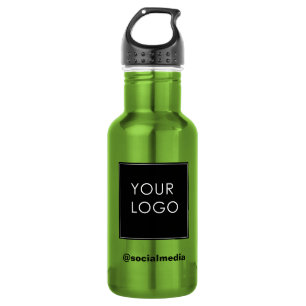 Grünes Logo der modernen Vorlagenfirma Edelstahlflasche